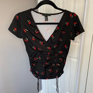 Forever 21 medium ruched cherry top